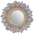 Multilevel Wooden Wall Mirror