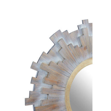 Multilevel Wooden Wall Mirror