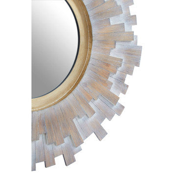 Multilevel Wooden Wall Mirror