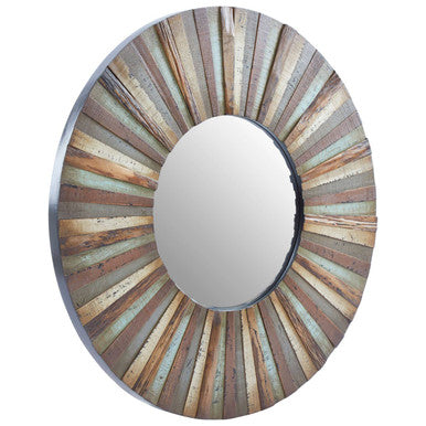 Wooden Round Wall Mirror
