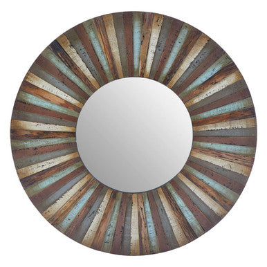 Wooden Round Wall Mirror