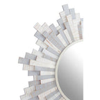 Grey and White Wooden Wall Mirror