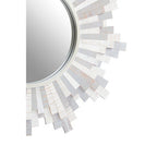 Grey and White Wooden Wall Mirror