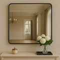 Matt Black Square Wall Mirror