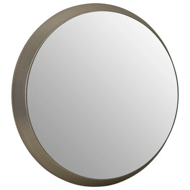 Small Round Wall Mirror with Silver Frame