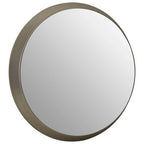 Small Round Wall Mirror with Silver Frame