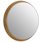 Small Round Wall Mirror with Gold Frame