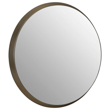 Large Round Wall Mirror with Silver Frame