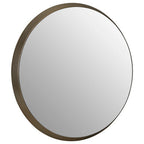 Large Round Wall Mirror with Silver Frame