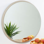 Large Round Wall Mirror with Silver Frame