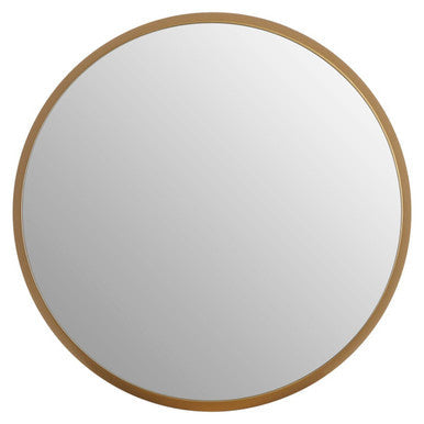 Large Round Wall Mirror with Gold Frame