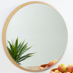 Small Round Wall Mirror with Gold Frame