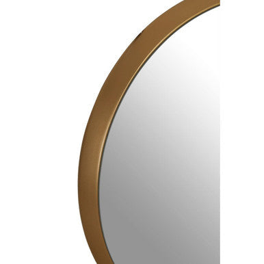 Large Round Wall Mirror with Gold Frame
