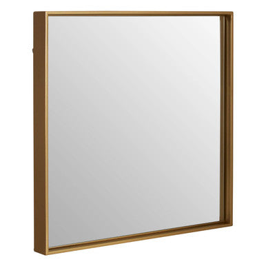 Gold Medium Square Wall Mirror with Sleek Rim