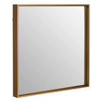 Gold Medium Square Wall Mirror with Sleek Rim