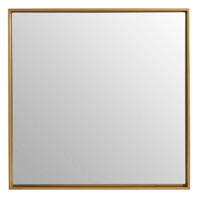 Gold Medium Square Wall Mirror with Sleek Rim