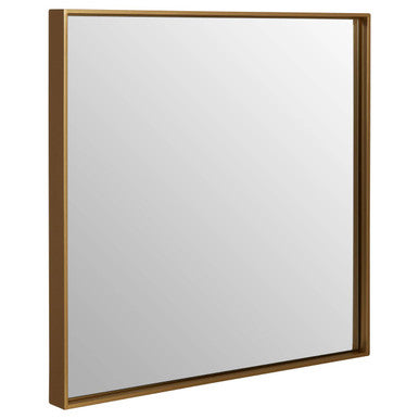 Gold Large Square Wall Mirror with Sleek Rim