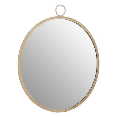 Round Wall Mirror with Gold Finish Frame