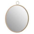 Round Wall Mirror with Gold Finish Frame