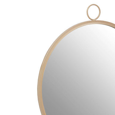 Round Wall Mirror with Gold Finish Frame