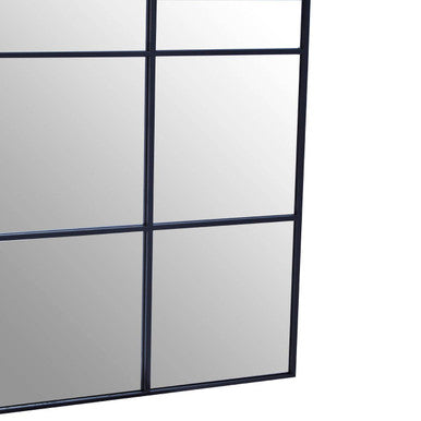 Grid Wall Mirror with Black Finish Frame