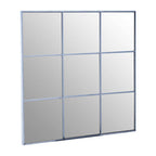 Grid Wall Mirror with Silver Finish Frame