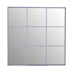 Grid Wall Mirror with Silver Finish Frame
