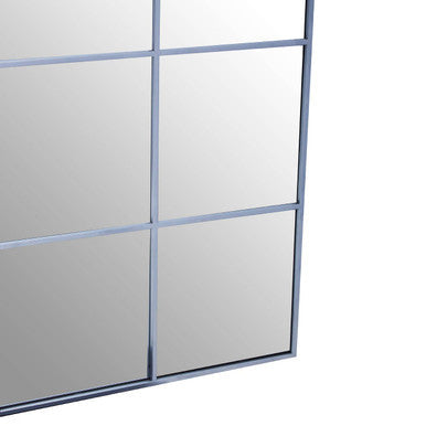 Grid Wall Mirror with Silver Finish Frame