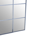 Grid Wall Mirror with Silver Finish Frame