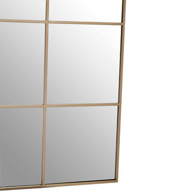 Grid Wall Mirror with Gold Finish Frame