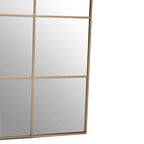 Grid Wall Mirror with Gold Finish Frame