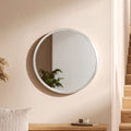 Small Antique Silver Round Wall Mirror