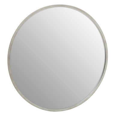 Large Antique Silver Round Wall Mirror
