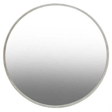 Large Antique Silver Round Wall Mirror