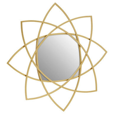 Gold Finish Geometric Wall Mirror