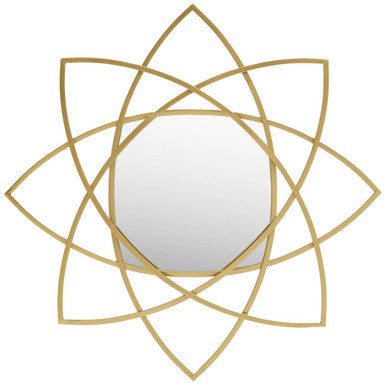 Gold Finish Geometric Wall Mirror