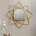 Gold Finish Geometric Wall Mirror