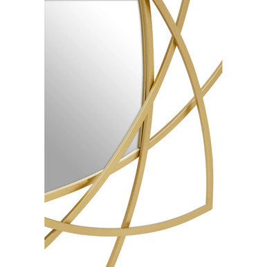 Gold Finish Geometric Wall Mirror