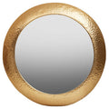 Textured Gold Finish Round Wall Mirror