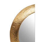 Textured Gold Finish Round Wall Mirror