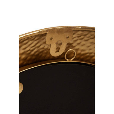 Textured Gold Finish Round Wall Mirror