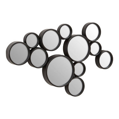 Black Multi Circles Wall Mirror