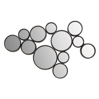 Black Multi Circles Wall Mirror
