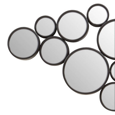 Black Multi Circles Wall Mirror