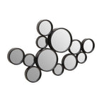 Large Black Multi Circles Wall Mirror