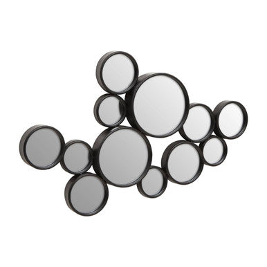 Large Black Multi Circles Wall Mirror