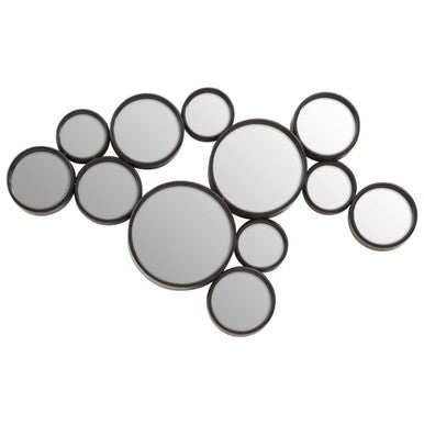 Large Black Multi Circles Wall Mirror