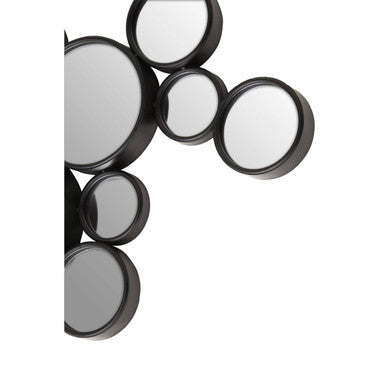 Large Black Multi Circles Wall Mirror