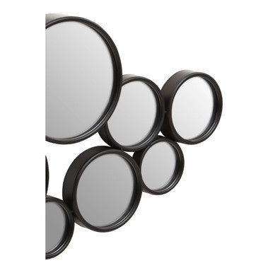 Large Black Multi Circles Wall Mirror