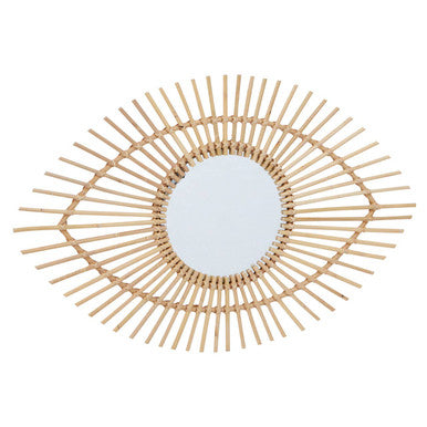 Natural Rattan Eye Shape Wall Mirror